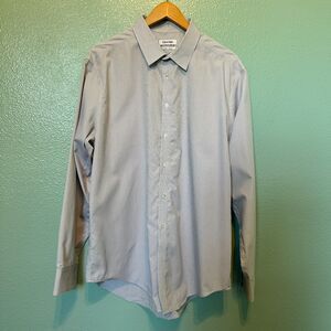 Calvin Klein Men's Button Shirt Stripe Non Iron Slim Fit Size 17.5 - 34/35
